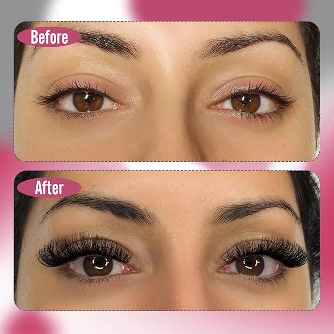 Yawamica Fluffier Eyelash Extension Kit Mink Lash Clusters 300pcs Individual Lashes Kit 50D Volume 10-20mm Lash Extension Kit with Bond and Seal and Lash Remover and Lash Tools DIY Lash Kit