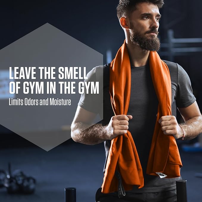 VENTURE 4TH Quick Dry Towel. Microfiber Travel Towel Ideal for Camping, Hiking, Backpacking, Gym. Lightweight & Fast Drying Travel Towels for Body. Compact & Easy to Pack - Orange Medium