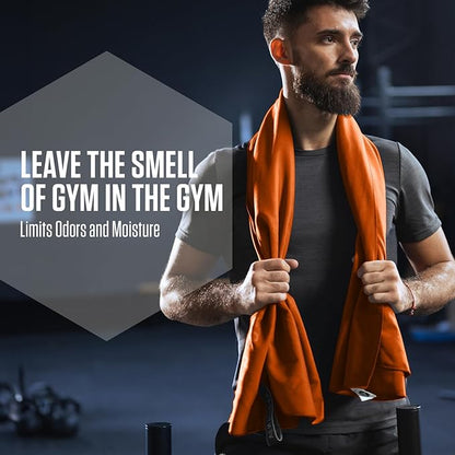 VENTURE 4TH Quick Dry Towel. Microfiber Travel Towel Ideal for Camping, Hiking, Backpacking, Gym. Lightweight & Fast Drying Travel Towels for Body. Compact & Easy to Pack - Orange Medium