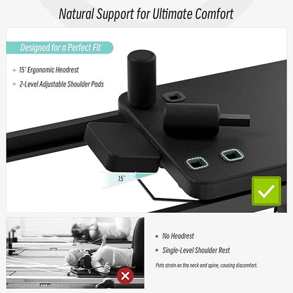 MU 91.5" Foldable Pilates Reformer Machine with Jump Board & Dual Resistance – Adjustable Reformer Pilates Machine for Full-Body Home Workout, 500 lbs Capacity, Up to 6'9" Height Friendly. Black