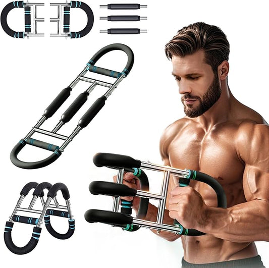 Twister Arm Trainer, Adjustable Chest Workout Equipment, Anti-Slip Grips & Double-Spring Safety, Arm Trainer for Men/Women, Portable Home Fitness Equipment