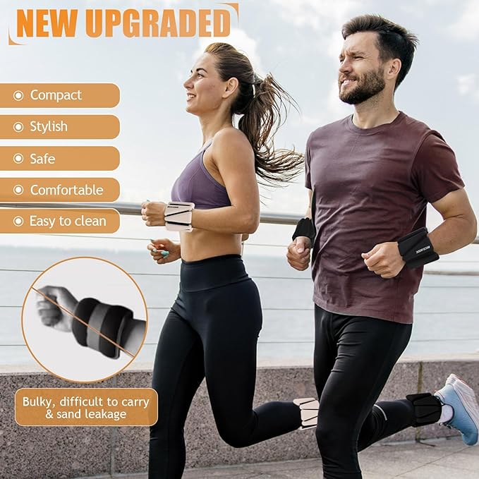 Ankle Weights Set of 2 (1 lb/2 lb/3 lb Each) Adjustable Wrist Weights for Women Men Wearable Arm Leg Weight for Pilates, Running, Walking, Workout, Yoga