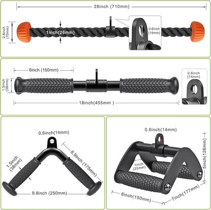 SELEWARE Tricep Rope Cable Machines Attachments for Gym, Heavy Duty Universal Tricep Pull Down Rope with Soft Rubber Ends for Home Gym Workout Biceps Back Shoulders