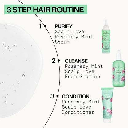 Pacifica Serum and Scalp Scrub Set – Rosemary Mint Scalp Love with Witch Hazel for Detox and Dry Itchy Scalp Relief, Vegan & Cruelty-Free, 2 oz & 4 oz (Set of 2)