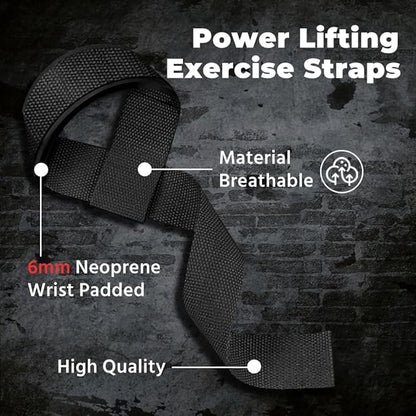WSAKOUE Lifting Straps, Weightlifting Straps, Deadlift Straps with Padded Neoprene for Power Lifting, Bodybuilding, Gym Workout, Strength Training & Fitness Workout, Resistance