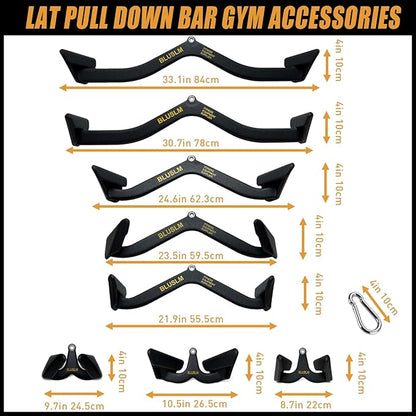 Lat Pull Down Bar T bar Row Attachment, V Bar Tricep Lat Pulldown Attachments, Back Strength Training Bar for Home Gym Exercise Cable Machine Attachments