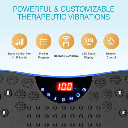 AXV Vibration Plate Exercise Machine Whole Body Workout Portable Mini Vibrate Fitness Platform Lymphatic Drainage Machine for Weight Loss Shaping Toning Wellness Home Gyms Workout (Mini)