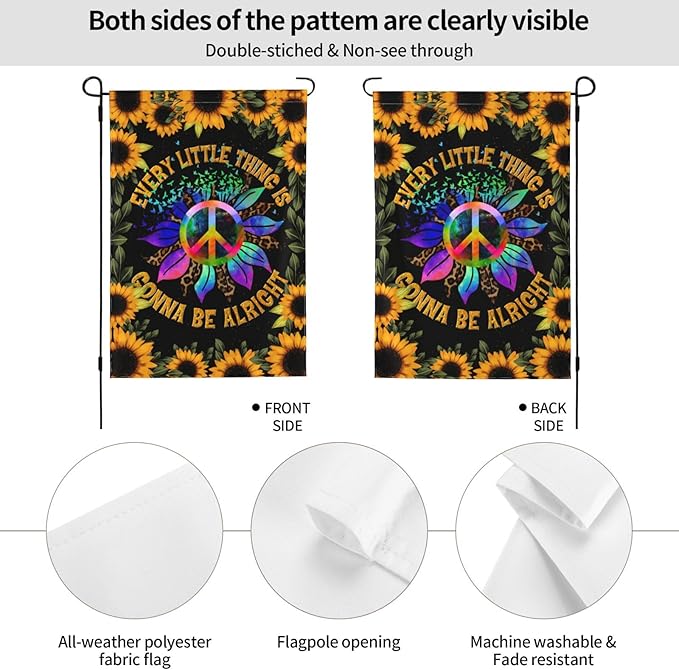 World Peace Sign Garden Flag for Outside 12"x18" Yard Flag Decoration Banner Decor Yard Flag Gifts