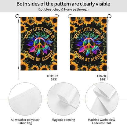 World Peace Sign Garden Flag for Outside 12"x18" Yard Flag Decoration Banner Decor Yard Flag Gifts