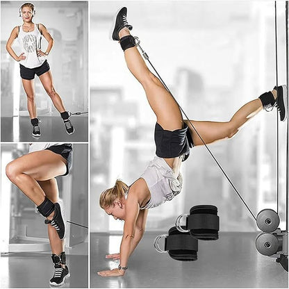 Barbell Pad Set for Hip Thrust & Squats – 9-Piece Workout Kit for Women | Includes 2 Bar Pads, 2 Ankle Straps, 2 Resistance Bands & Gym Accessories – No Pain Hip Thrusts – Glute, Leg & Booty Training