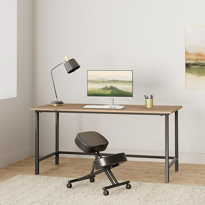 Kneeling Chair Ergonomic for Office, Adjustable Stool for Home and Office - Improve Your Posture with an Angled Seat - Thick Moulded Foam Cushions - Brake and Smooth Gliding Casters