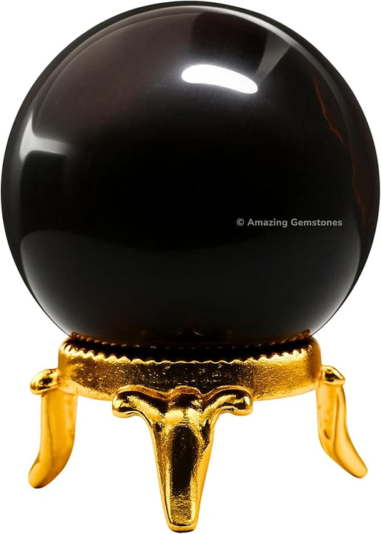 Amazing Gemstone Garnet Crystal Ball with Stand - 2 Inches Crystal Sphere Meditation Balls for Witchcraft and Decorative Balls