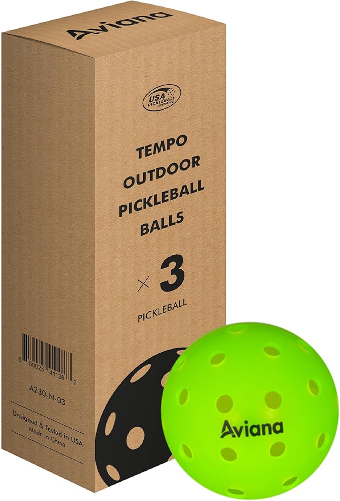 Pickleball Balls 40 Holes Premium Outdoor Pickleball Balls | 3, 6,12 Packs USAPA Approved Tournament and Competition Ball | Consistent Bounce, Suitable for All Competition Neon
