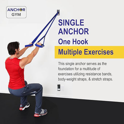 Anchor Gym H1 Ceiling & Wall Mount Anchor for Resistance Bands, Exercise Bands Mount for Bodyweight Straps, Strength Training and Home Gym (Wood Screws Included)