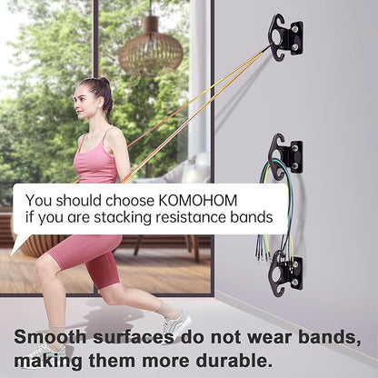 Resistance Band Wall Anchor Set，No Weld Wall Mount for Exercise Bands & Suspension Straps Resistance Band Wall Mount System Compact Strength Training Kit for Home Gym Workouts & Physical Therapy