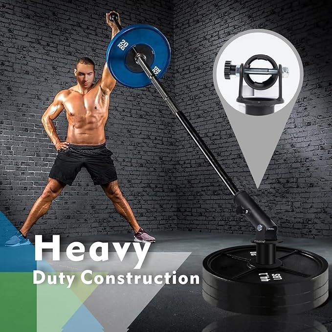 T Bar Row Landmine Attachment for 1" 2" Olympic Barbell Bars, 360° Swivel Landmine Base for Back or Full-Body Workout Home Gym Equipment
