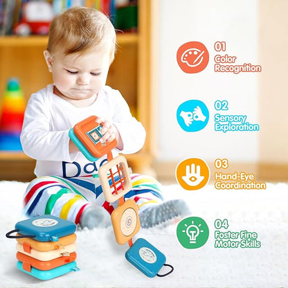 Busy Board for 1 Year Old, Travel Toys for Toddler 1-3, Montessori Busy Board Busy Cube, Toys Gifts for 1 Year Old Boy Girl