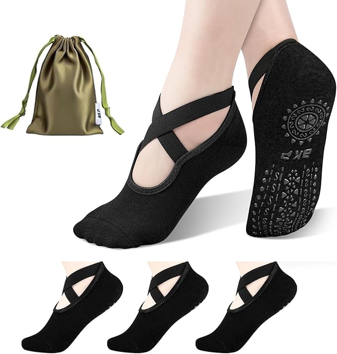 BKP Yoga Socks For Women,Non slip Grip Pilates Socks Suitable For Ballet,Plasticity,Dance,Home,Training
