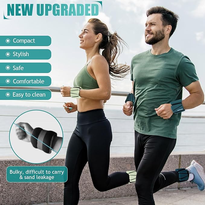 Ankle Weights Set of 2 (1 lb/2 lb/3 lb Each) Adjustable Wrist Weights for Women Men Wearable Arm Leg Weight for Pilates, Running, Walking, Workout, Yoga