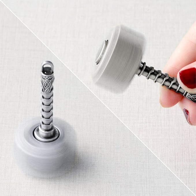 Mini Hammer Fidget Spinners Metal with Star Fidget Finger Spinner Toy, Fidget Keychian Chain Ring Cool Gadget Spinning Top Toy Focus Fingertip Gyro Stuff Gifts for Kids Adults (2 Pack)