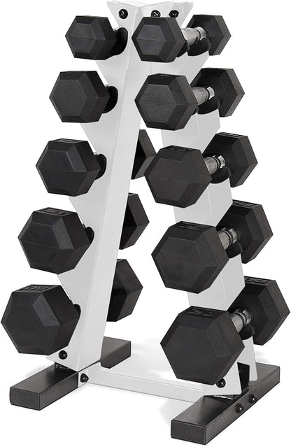 WF Athletic Supply Dumbbell Rack, 5-Tier A-Frame Dumbbell Rack for Dumbbell Storage, Color Options Available in Black/White/Green/Yellow/Red/Pink/Orange & Blue