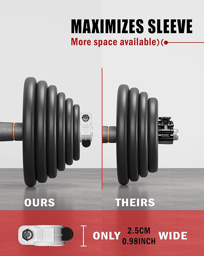 Mini Pro Barbell Clips 1 inch I Multi-Size Adjustable Barbell Collar I 1 inch Barbell ClampsIQuick Release Weight Clips Pair of Locking for Dumbbell Bar