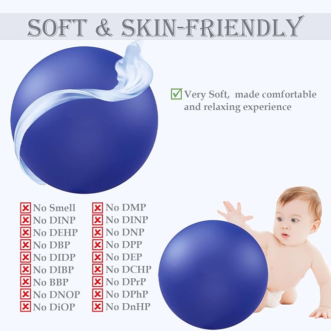 Soft Pilates Ball 9 Inch, Ideal Small Exercise Ball Between Knee Squeeze for Physical Therapy Yoga Core Medicine Abs Pt Bouncy, Mini Rubber Fitball Barre Workout Equipment for Women Men Kid Toddler
