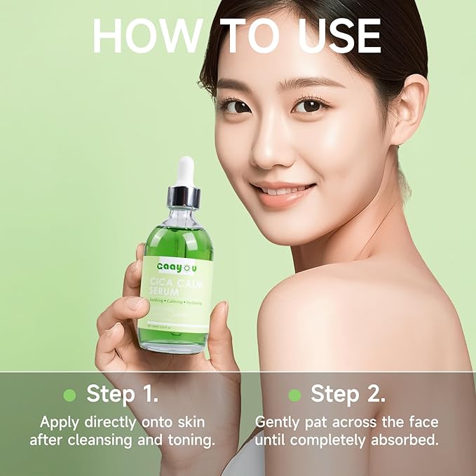 Centella Asiatica Serum Centella Tea Tree Ampoule Facial Serum Korean Centella Serum for Acne-Prone Oil Skin Soothing, Calming, Reduce Redness 105ml