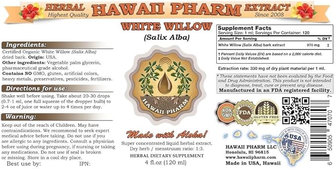 White Willow (Salix alba) Liquid Extract 2 fl.oz