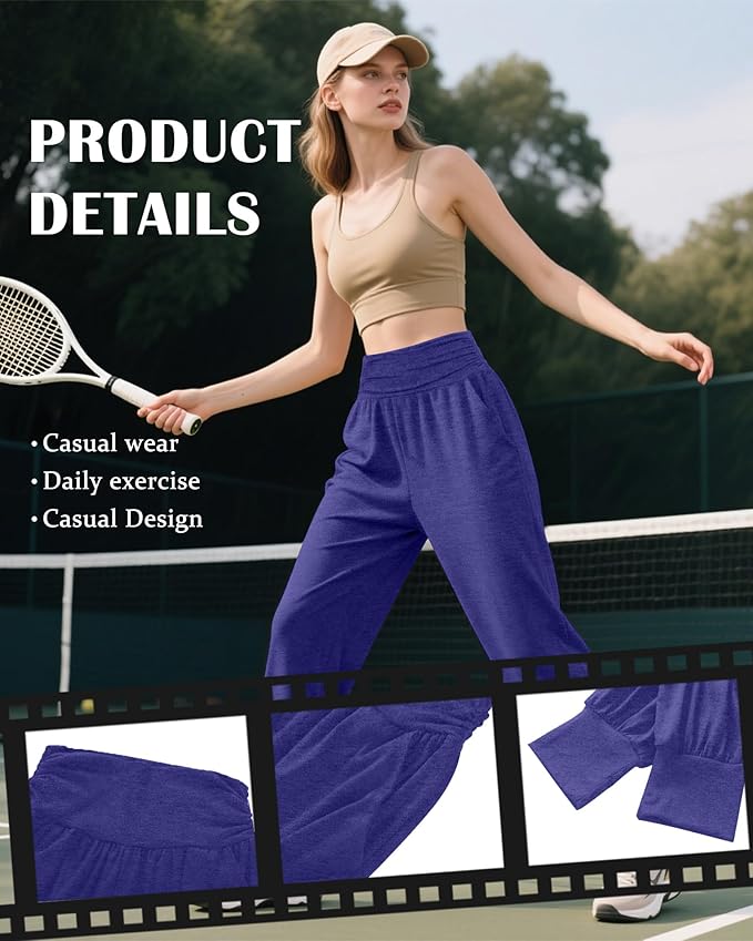 2 Pack Women's Yoga Joggers, Cozy Sweatpants with Pockets Casual Loose Comfy High Waisted Lounge Pants