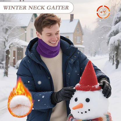 Neck Warmer Gaiter, Winter Fleece Lined Face Mask Scarf for Men Women, Thick Warm Cold Weather Running Ski Neck Cover