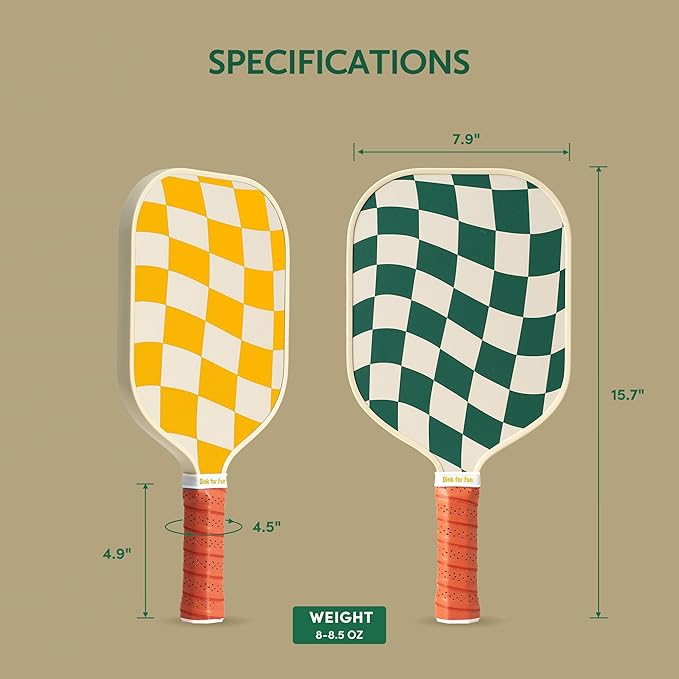 Pickleball Paddles Set of 2/4- USAPA Approved Graphite/Fiberglass Pickleball Racket, 2 Pickleball Rackets, 4 Balls and 1 Portable Carry Bag, Aesthetic Pickle Ball Set for Men Women Beginners