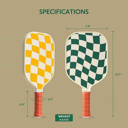 Pickleball Paddles Set of 2/4- USAPA Approved Graphite/Fiberglass Pickleball Racket, 2 Pickleball Rackets, 4 Balls and 1 Portable Carry Bag, Aesthetic Pickle Ball Set for Men Women Beginners