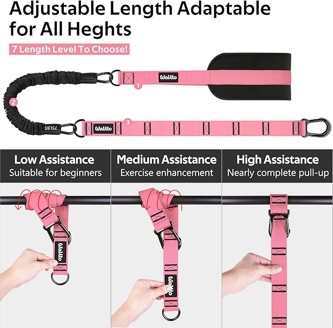 Pull Up Assistance Bands Set, Heavy Duty Adjustable Pull Up Assist Band with Feet Rest, Strength Training Bands for Home Gym Fitness, Pull-Up Bar, Calisthenics and Body Stretching