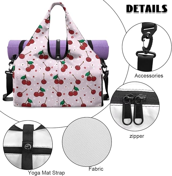 Yoga Mat Bag for Women Men Large Carryall Tote with Adjustable Shoulder Strap for Gym Yoga Travel Pilates Office