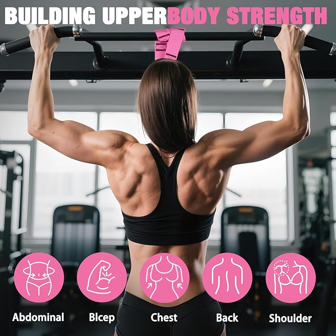 Pull Up Assistance Bands,Up to 300 lbs Assistance,Adjustable Heavy Duty 4 Pull Up Bands with Handle and Door Anchor for Home Gym Fitness Exercise Strength Training Workout Equipment