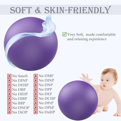 Soft Pilates Ball 9 Inch, Ideal Small Exercise Ball Between Knee Squeeze for Physical Therapy Yoga Core Medicine Abs Pt Bouncy, Mini Rubber Fitball Barre Workout Equipment for Women Men Kid Toddler