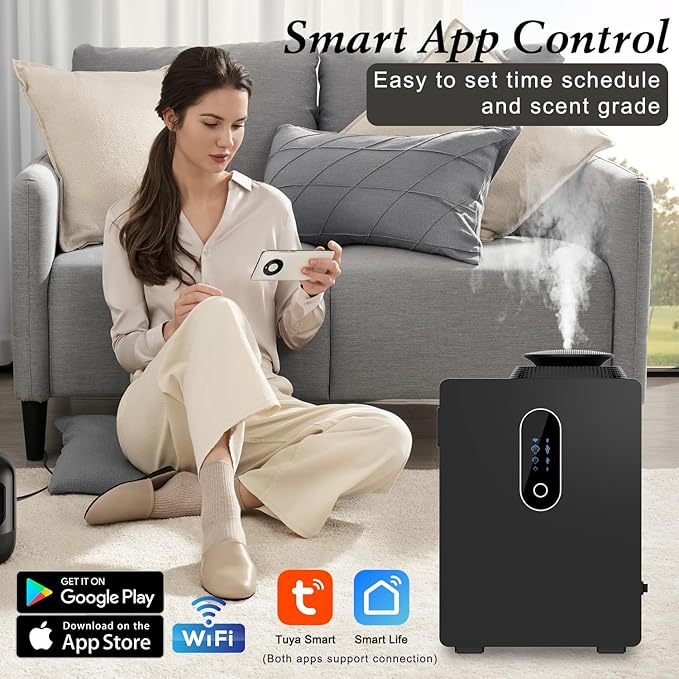 2025 Upgraded HVAC Scent Diffuser Machine Cover 6000 Sq.Ft With Wi-Fi Control for Large Room, 1000ml Scent Air Machine For Home, Waterless Cold Air Aromatherapy Essential Oil Diffuser for Hotel,Office