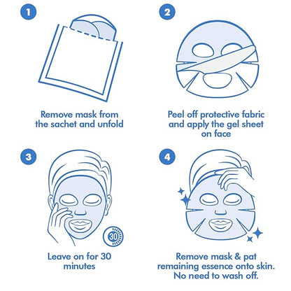 Ebanel 5 Pack Hydrogel Collagen Face Mask with Hyaluronic Acid, Vitamin C, Peptide, Aloe, Instant Brightening Hydrating Face Masks Skincare Korean Sheet Mask, Skin Firming, Lifting Anti Aging Masks