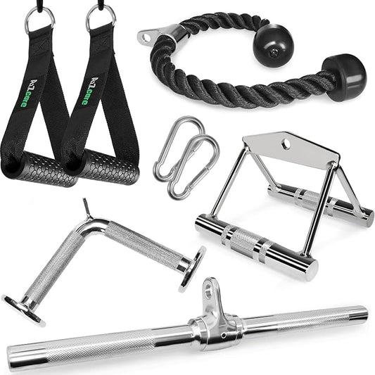 A2ZCARE Cable Machine Accessories for Weight Lifting, LAT Pull Down Attachment, Cable Attachments for Gym