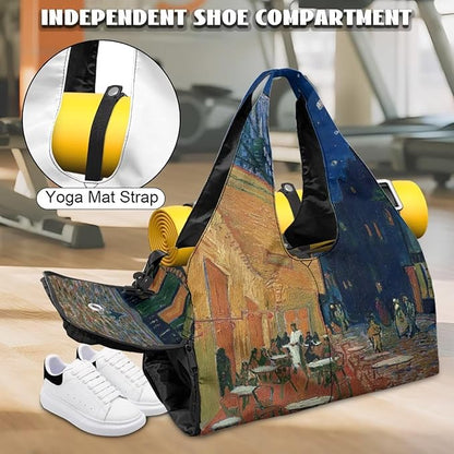 Yoga Mat Bag for Women Men Large Carryall Tote with Adjustable Shoulder Strap for Gym Yoga Travel Pilates Office