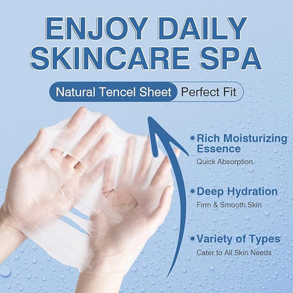 Face Masks Skincare, 12 Pack Vitamin C Serum Sheet Masks - Hydrating & Smoothing, Moisturizing & Nourishing for All Skin Types