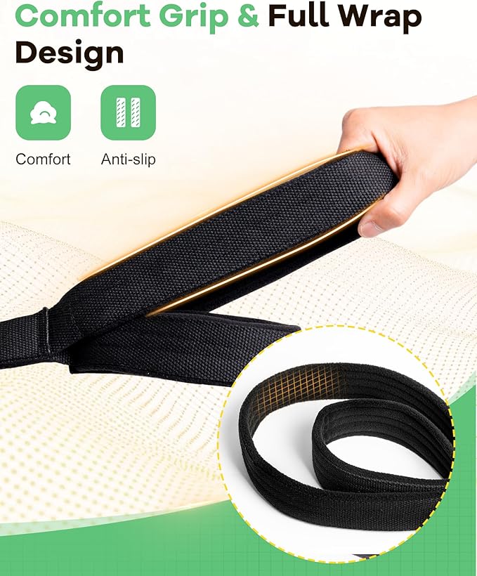 Wonderful Day 2PCS Pilates Straps for Reformer, Comfortable Enhanced Thickness, Fitness D-Ring Double Loop Exercise Straps for Home Gym Workout (Black)