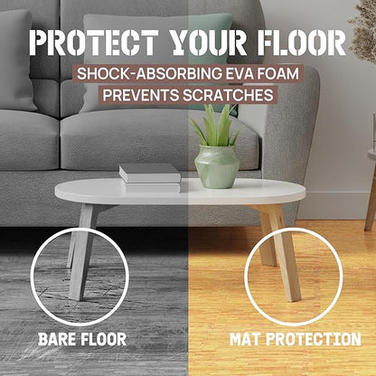 Yes4All 48SQ.FT Wood Grain Puzzle Exercise Mat Protective Flooring, EVA Interlocking Foam Floor Tiles with Border for Home