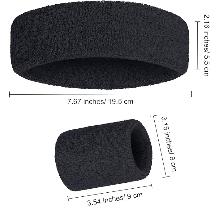 WILLBOND 3 Pcs Sweatbands Set 80s 90s Neon Sports Headband Tennis Striped Sweat Band Sports Competitions Games for Men Women Party Supplies
