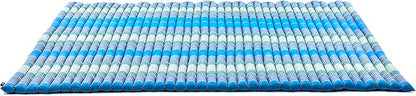 Leewadee - Foldable Floor Mattress - Japanese Roll Up Futon -Trifold Tatami Mat- Guest Floor Bed - Camping Mattress - Thai Massage Mat, Kapok Filled, 75 x 57 inches, Light Blue