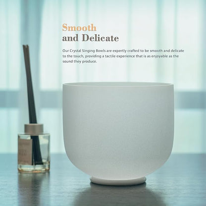 ALIOTH 7" G Note Crystal Singing Bowl Throat Chakra with Suede Mallet for Meditation, Yoga, Chakra Healing & Sound Therapy