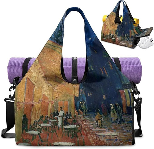 Yoga Mat Bag for Women Men Large Carryall Tote with Adjustable Shoulder Strap for Gym Yoga Travel Pilates Office