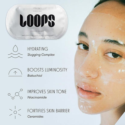 LOOPS VARIETY LOOP KIT - Hydrogel Korean Face Mask for Every Skin- Five Collagen Face Masks for Brightening, Detoxifying, Repairing, Glowing, & Rejuvenating - Gifts for Women -5 Pc