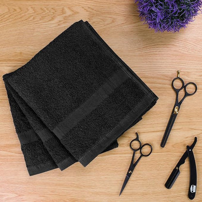 Utopia Towels, Salon Towel, Pack of 24, Not Bleach Proof, 16 by 27 Inches, Highly Absorbent Cotton Towels for Hand, Gym, Beauty, Spa, and Home Hair Care, Black